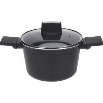 Excellent Houseware Braadpan - Kookpan Met Deksel - 20 Cm - Zwart