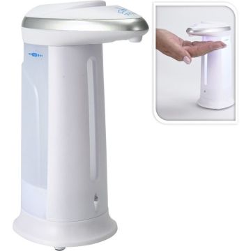 Zeep/geldispenser met sensor wit 330 ml - Badkamer/keuken zeep dispenser