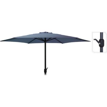 ProGarden Parasol Monica 270 cm - donkerblauw - Aluminium paal - 6 stalen baleinen - Kantelfunctie - Waterafstotend