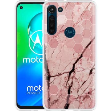 Motorola Moto G8 Power Hoesje Pink Marble