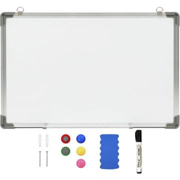 vidaXL Whiteboard magnetisch 60x40 cm staal wit