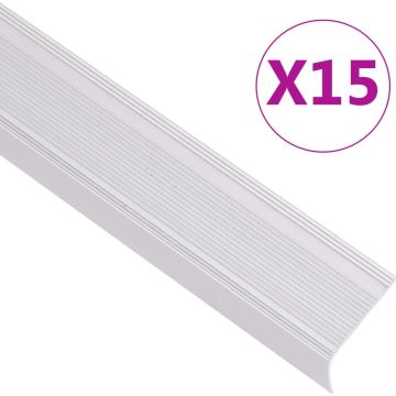 vidaXL Trapneuzen L-vormig 15 st 90 cm aluminium zilverkleurig