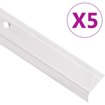 vidaXL Trapneuzen L-vormig 5 st 90 cm aluminium zilverkleurig