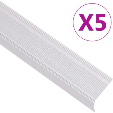 vidaXL Trapneuzen L-vormig 5 st 90 cm aluminium zilverkleurig