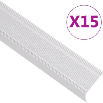 vidaXL Trapneuzen L-vormig 15 st 90 cm aluminium zilverkleurig