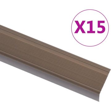 vidaXL Trapneuzen L-vormig 15 st 90 cm aluminium bruin