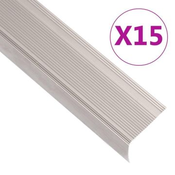 vidaXL Trapneuzen L-vormig 15 st 90 cm aluminium champagnekleurig