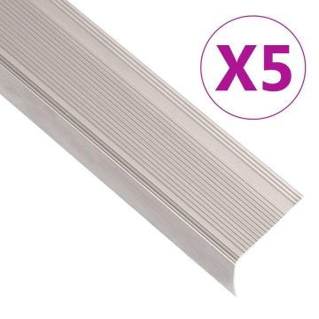 vidaXL Trapneuzen L-vormig 5 st 90 cm aluminium champagnekleurig