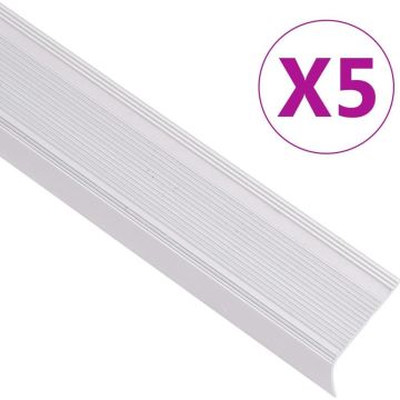 vidaXL Trapneuzen L-vormig 5 st 100 cm aluminium zilverkleurig