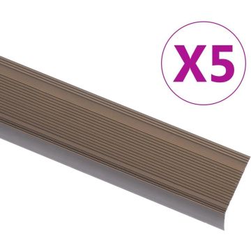 vidaXL Trapneuzen L-vormig 5 st 134 cm aluminium bruin