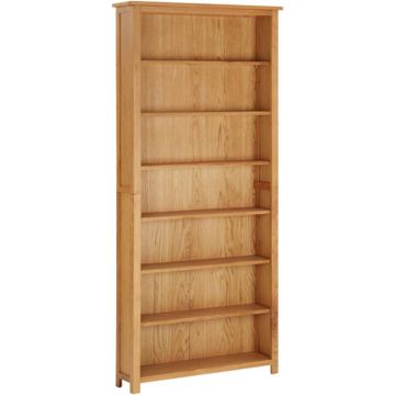 vidaXL Boekenkast met 7 schappen 90x22,5x200 cm massief eikenhout