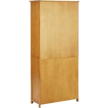 vidaXL Boekenkast met 4 deuren 90x35x200 cm massief eikenhout en glas