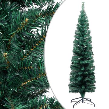 vidaXL Kunstkerstboom met standaard smal 150 cm PVC groen