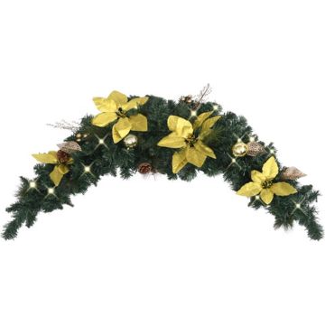 vidaXL Kerstboog met LED-lampjes 90 cm PVC groen