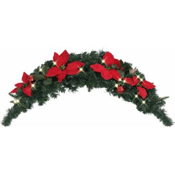 vidaXL Kerstboog met LED-lampjes 90 cm PVC groen