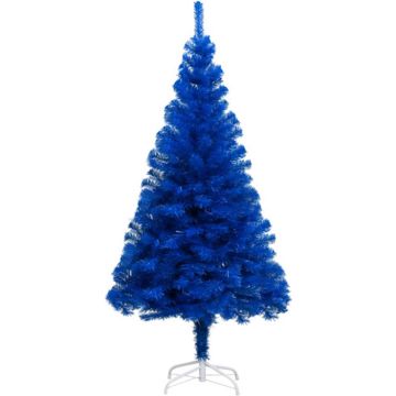 vidaXL Kunstkerstboom met standaard 210 cm PVC blauw