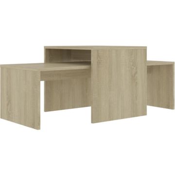 vidaXL Salontafelset 100x48x40 cm spaanplaat sonoma eikenkleurig