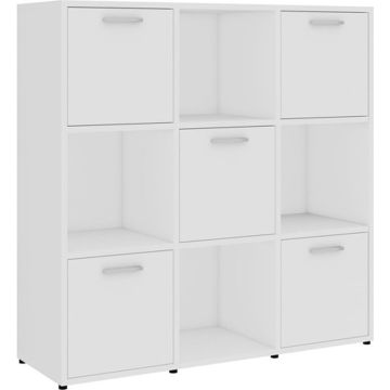 vidaXL Boekenkast 90x30x90 cm bewerkt hout wit