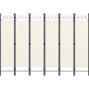 vidaXL Kamerscherm met 6 panelen 240x180 cm crèmewit