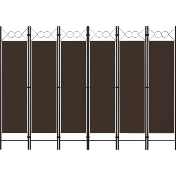 vidaXL Kamerscherm met 6 panelen 240x180 cm bruin