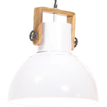 vidaXL Hanglamp industrieel rond 25 W E27 40 cm wit