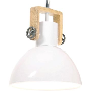 vidaXL Hanglamp industrieel rond 25 W E27 30 cm wit