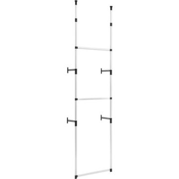 vidaXL Kledingkastsysteem met stangen telescopisch aluminium