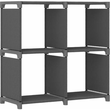 vidaXL Kast met 4 vakken 69x30x72,5 cm stof grijs