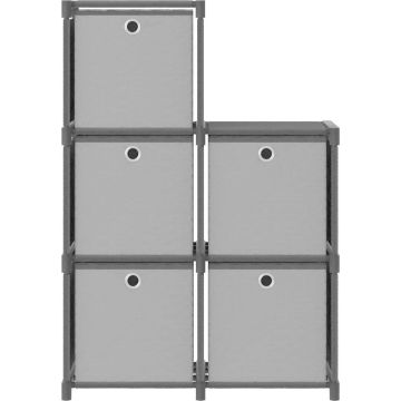 vidaXL Kast met 5 vakken met boxen 103x30x72,5 cm stof zwart