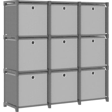 vidaXL Kast met 9 vakken met boxen 103x30x107,5 cm stof zwart