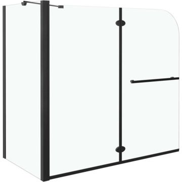 vidaXL Douche klapwand 120x68x130 cm ESG zwart