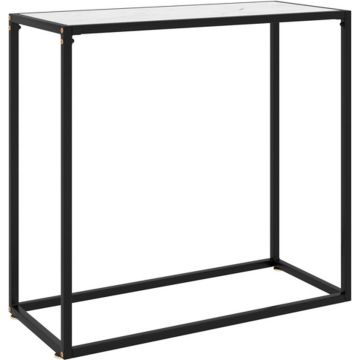 vidaXL Wandtafel 80x35x75 cm gehard glas wit