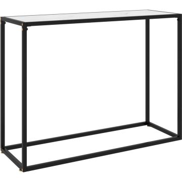 vidaXL Wandtafel 100x35x75 cm gehard glas wit