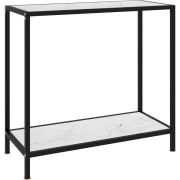 vidaXL Wandtafel 80x35x75 cm gehard glas wit