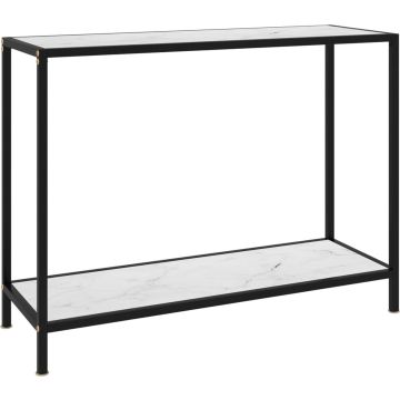 vidaXL Wandtafel 100x35x75 cm gehard glas wit