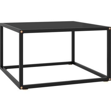 vidaXL Salontafel met zwart glas 60x60x35 cm zwart