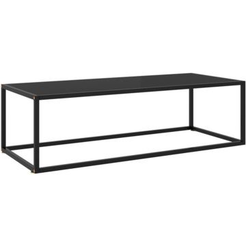 vidaXL Salontafel met zwart glas 120x50x35 cm zwart