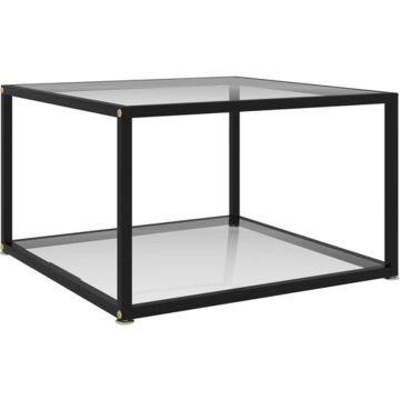 vidaXL Salontafel 60x60x35 cm gehard glas transparant