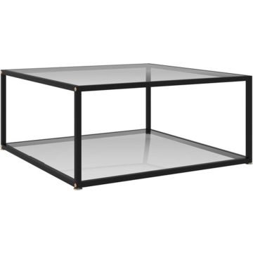 vidaXL Salontafel 80x80x35 cm gehard glas transparant