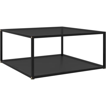 vidaXL Salontafel 80x80x35 cm gehard glas zwart