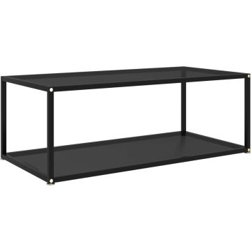 vidaXL Salontafel 100x50x35 cm gehard glas zwart