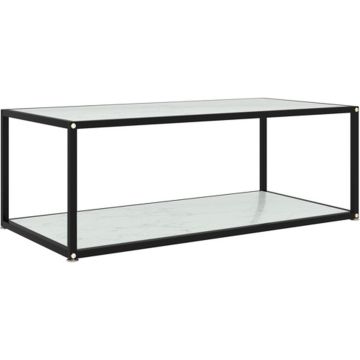 vidaXL Salontafel 100x50x35 cm gehard glas wit