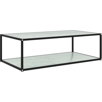 vidaXL Salontafel 120x60x35 cm gehard glas wit