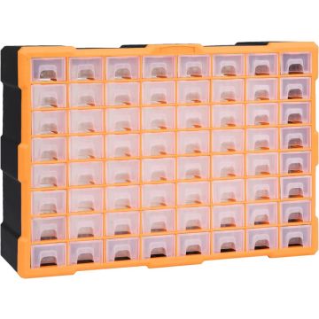 vidaXL Organiser met 64 lades 52x16x37,5 cm