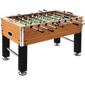 vidaXL Voetbaltafel 60 kg 140x74.5x87.5 cm staal lichtbruin en zwart