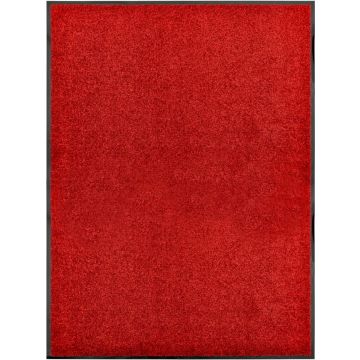 vidaXL Deurmat wasbaar 90x120 cm rood