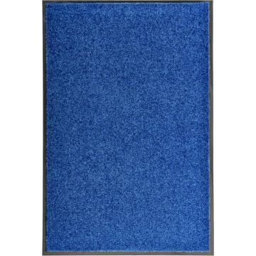 vidaXL Deurmat wasbaar 60x90 cm blauw