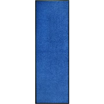 vidaXL Deurmat wasbaar 60x180 cm blauw