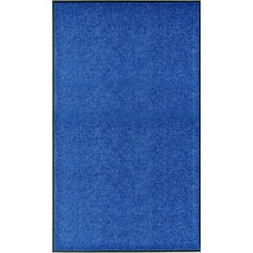 vidaXL Deurmat wasbaar 90x150 cm blauw