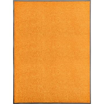 vidaXL Deurmat wasbaar 90x120 cm oranje